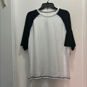 Burnside Black and White Raglan Tee